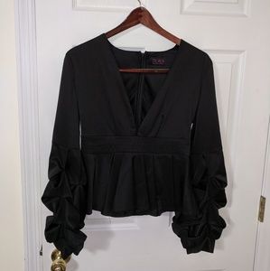 Bell sleeve peplum top